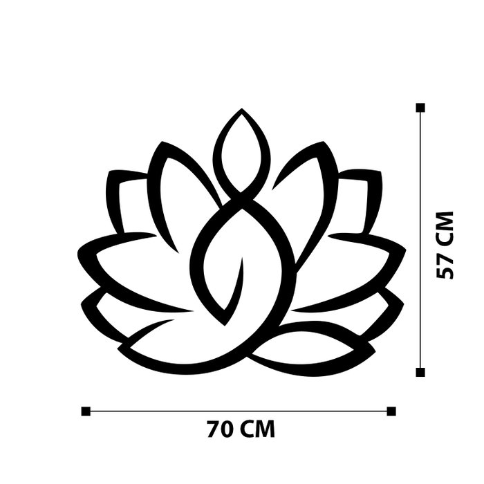 Wallity Lotus - M114 Escultura de Pared de Metal Negra
